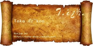Teke Ákos névjegykártya