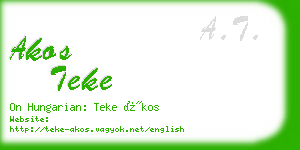 akos teke business card